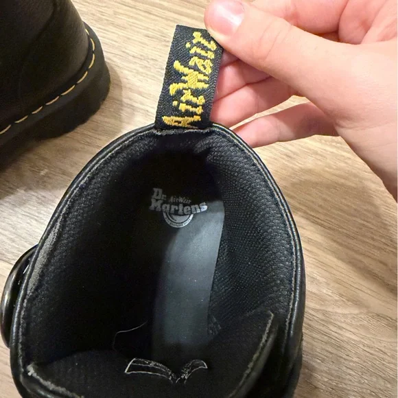 Dr. Martens Black Devon Heart Buckle Platform Boots - Picture 8 of 13